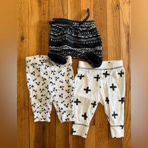 Kids Patterned Pants Bundle Set - Black and White